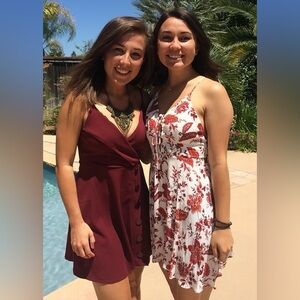 Burgundy Button Dress